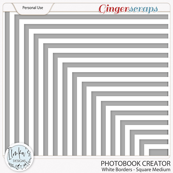 Photobook Creator White Photo Borders Medium by Ilonka's Designs