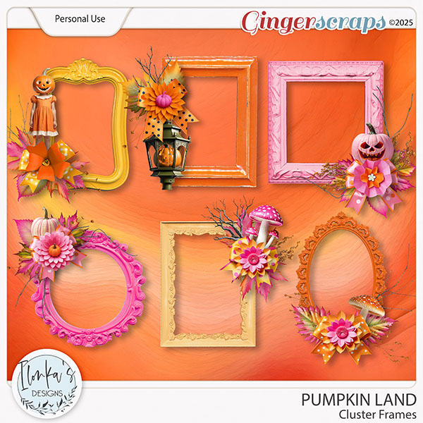 Pumpkin Land Cluster Frames by Ilonka's Designs