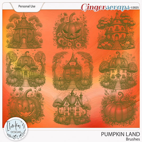 Pumpkin Land Brushes by Ilonka's Designs
