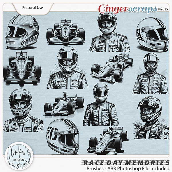 Race Day Memories Brushes by Ilonka's Designs