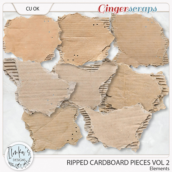 CU Ripped Cardboard Pieces Vol 2 by Ilonka's Designs
