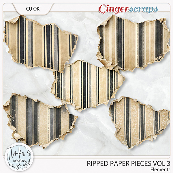 CU Ripped Paper Pieces Vol 3 by Ilonka's Designs