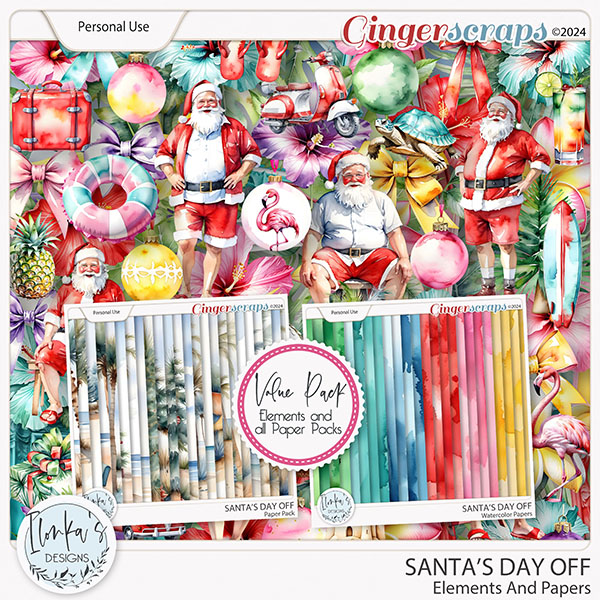 Santa's Day Off Elements And Papers by Ilonka's Designs