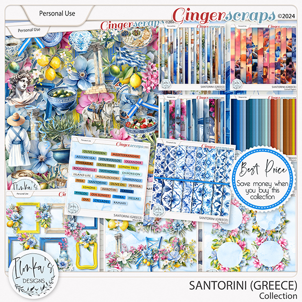 Santorini Collection With Free Pack Of Word Bits by Ilonka's Designs