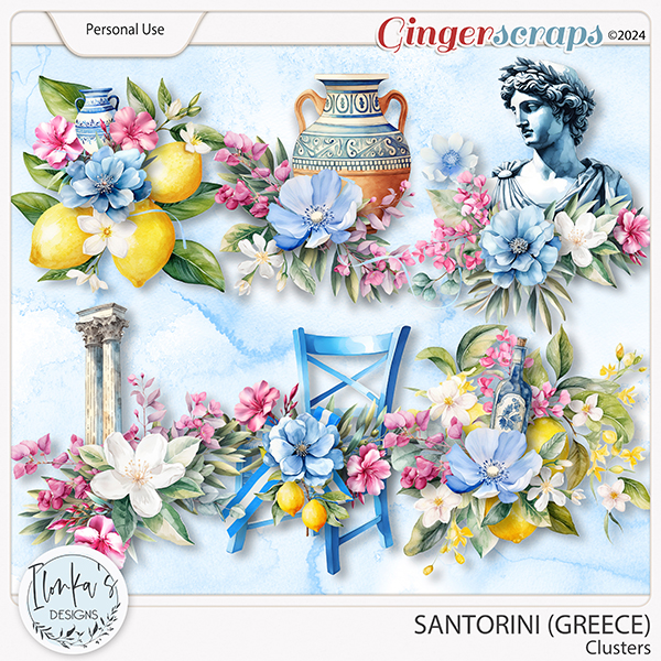 Santorini Clusters by Ilonka's Designs 