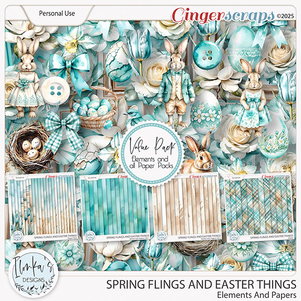 Spring Flings And Easter Things Elements And Papers by Ilonka's Designs 