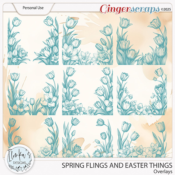 Spring Flings And Easter Things Overlays by Ilonka's Designs 