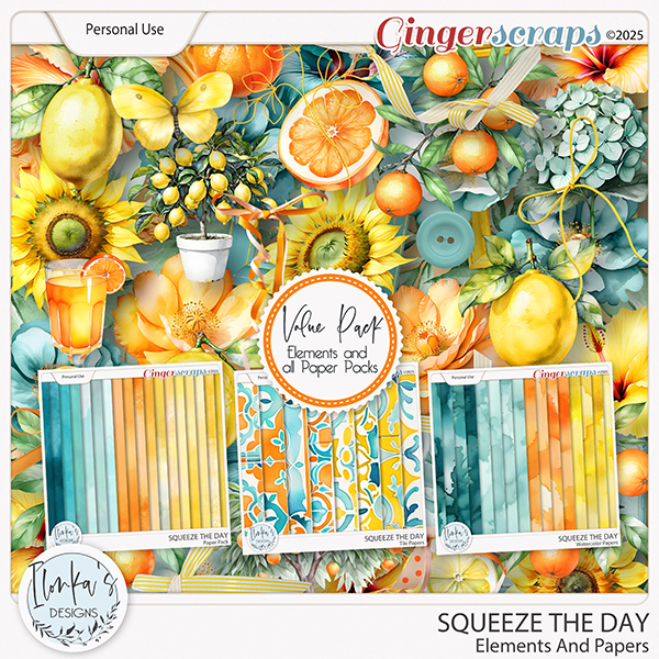 Squeeze The Day Elements And Papers by Ilonka's Designs