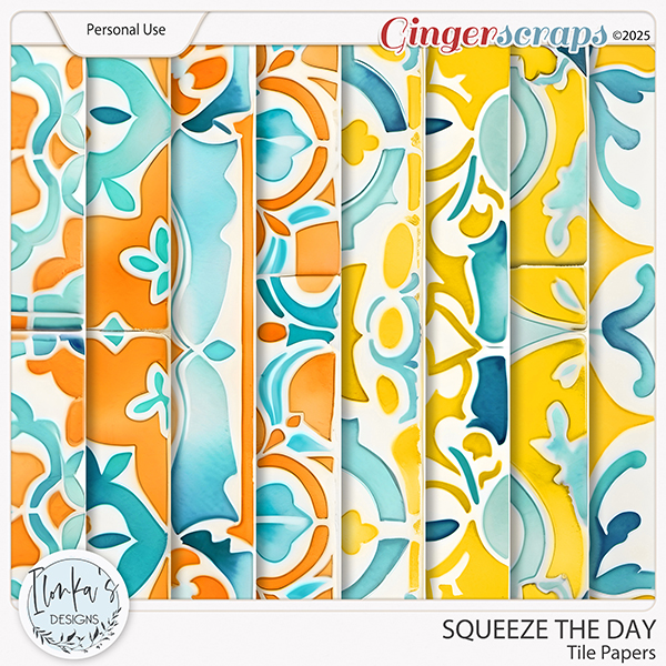 Squeeze The Day Tile Papers by Ilonka's Designs 