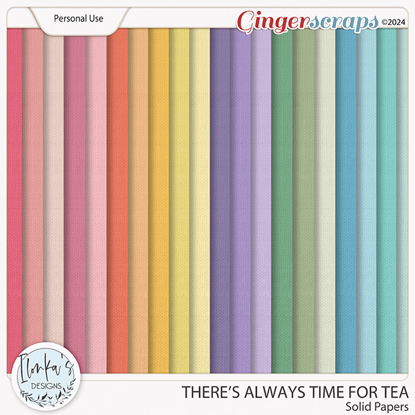 There's Always Time For Tea Solid Papers by Ilonka's Designs 