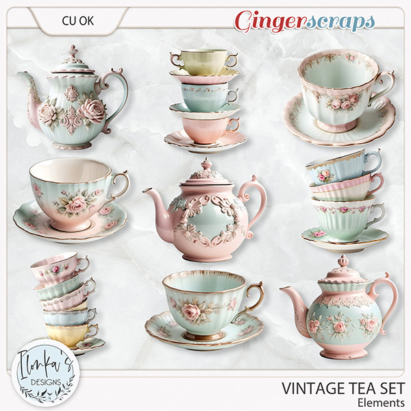 CU Vintage Tea Set by Ilonka's Designs