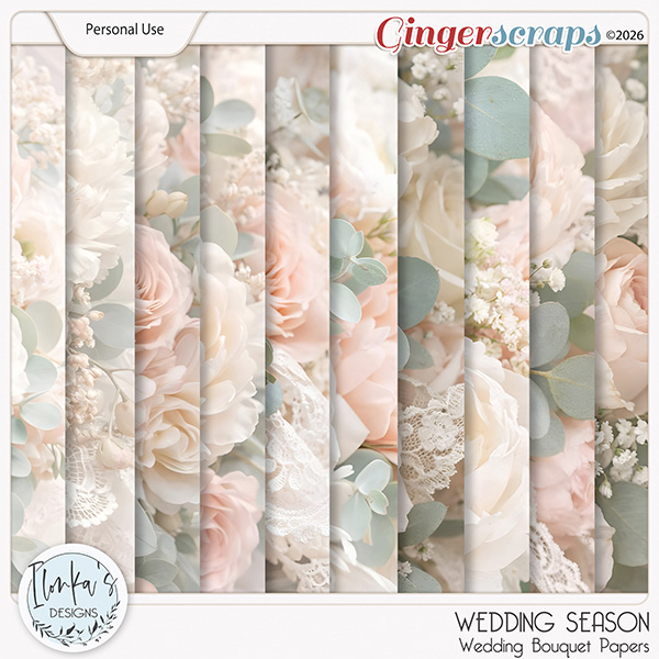 Wedding Season Wedding Bouquet Papers by Ilonka's Designs