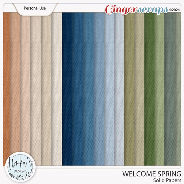 Welcome Spring Solid Papers by Ilonka's Designs