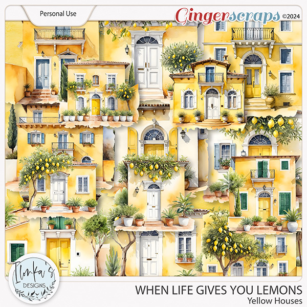 When Life Gives You Lemons Yellow Houses by Ilonka's Designs