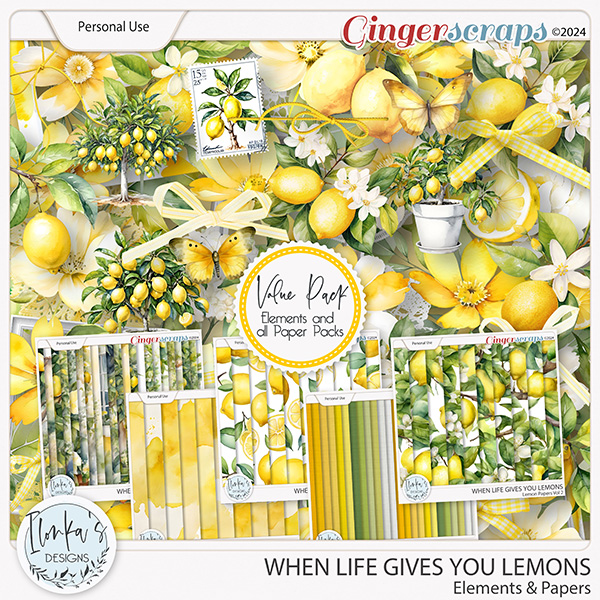 When Life Gives You Lemons Elements And Papers by Ilonka's Designs