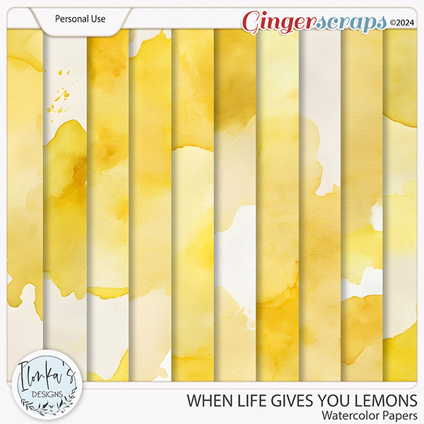 When Life Gives You Lemons Watercolor Papers by Ilonka's Designs