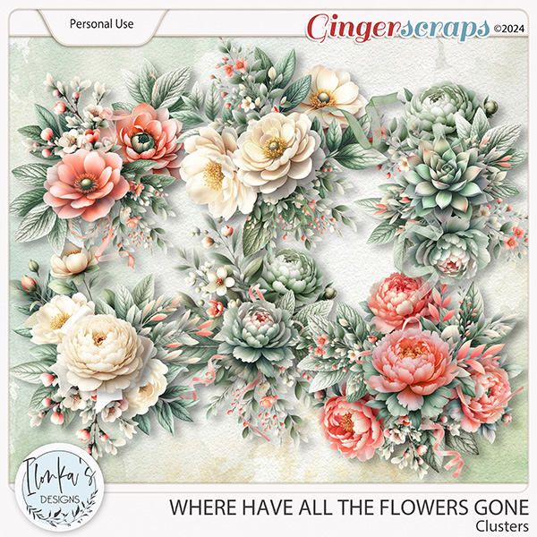 Where Have All The Flowers Gone Clusters by Ilonka's Designs