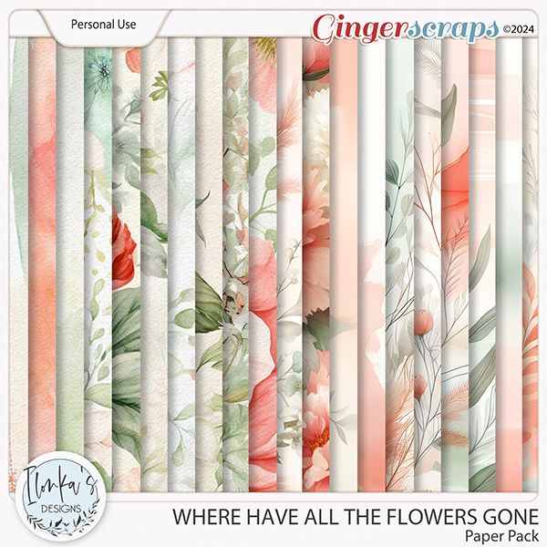Where Have All The Flowers Gone Paper Pack by Ilonka's Designs
