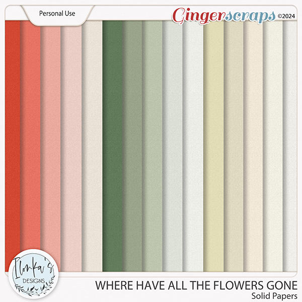Where Have All The Flowers Gone Solid Papers by Ilonka's Designs