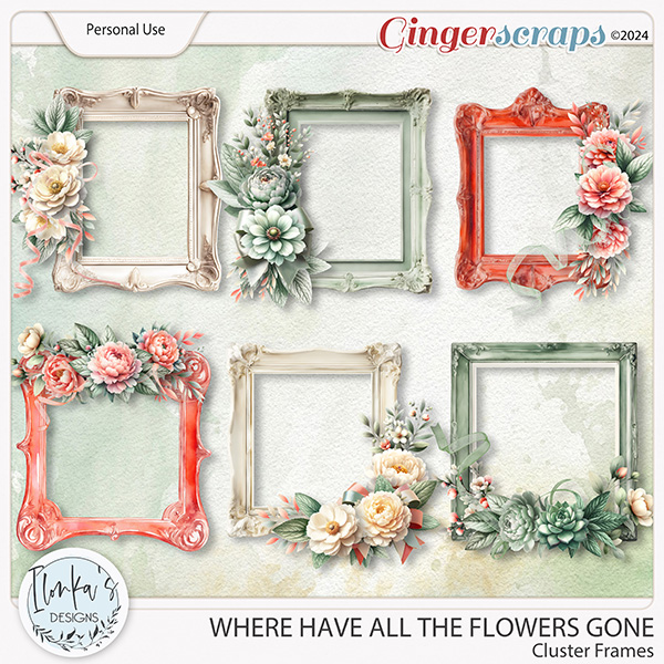 Where Have All The Flowers Gone Cluster Frames by Ilonka's Designs