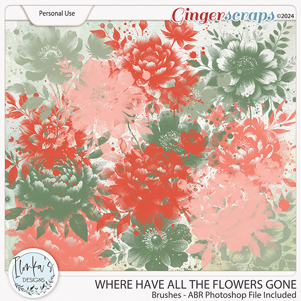 Where Have All The Flowers Gone Brushes by Ilonka's Designs