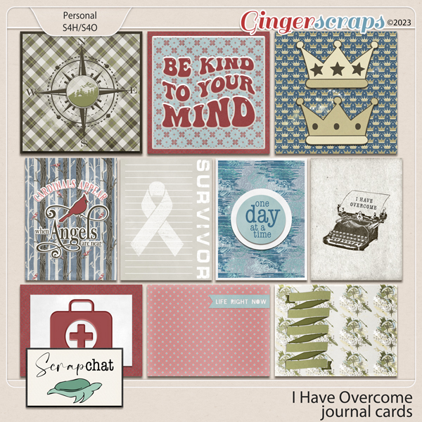 I Have Overcome Journal Cards by ScrapChat Designs