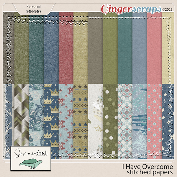 I Have Overcome Stitched Extra Papers by ScrapChat Designs