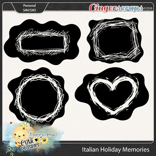Italian Holiday Memories Messy Shapes Photo Masks
