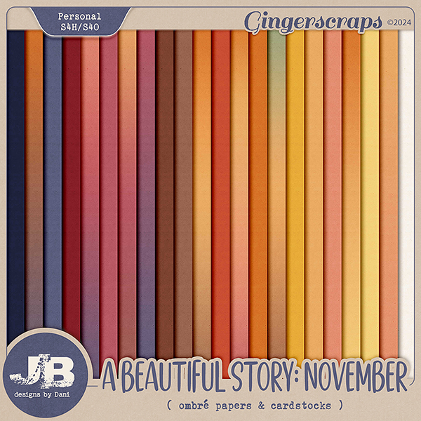 A Beautiful Story: November Ombré Papers & Cardstocks by JB Studio