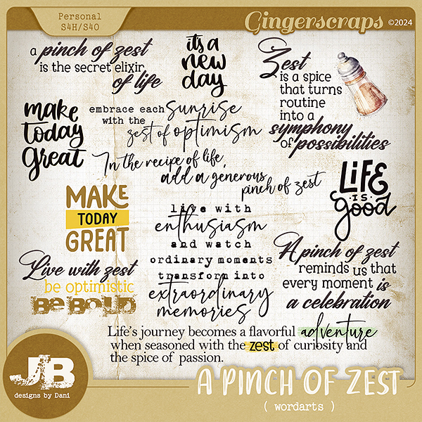 A Pinch Of Zest Wordarts by JB Studio