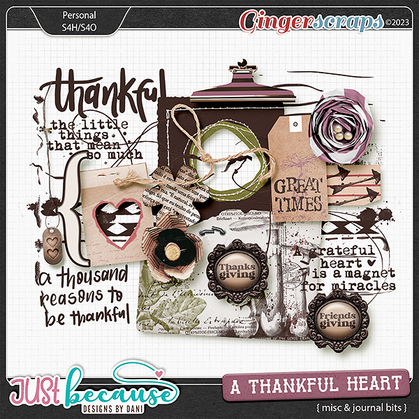 A Thankful Heart Misc & Journal Bits by JB Studio