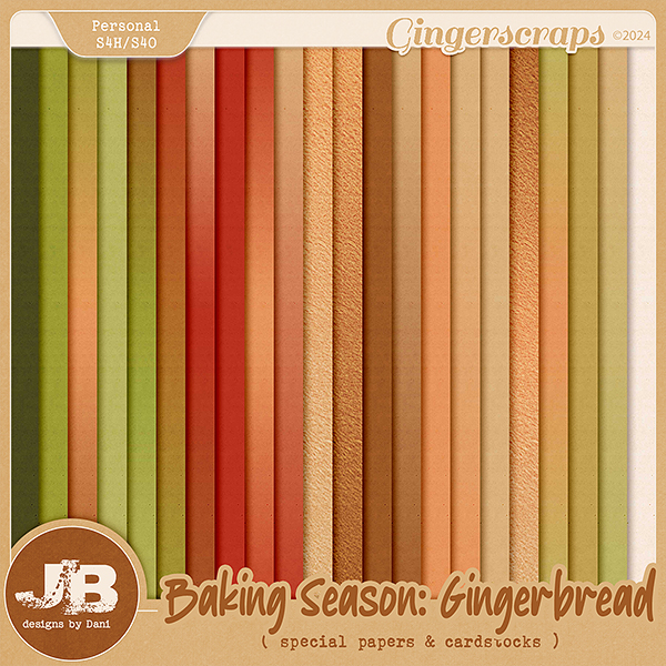 Baking Season: Gingerbread Special Papers & Cardstocks by JB Studio