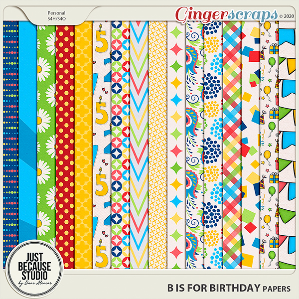 B is For Birthday Papers by JB Studio