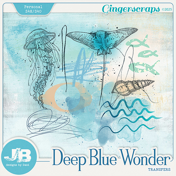 Deep Blue Wonder Transfers by JB Studio