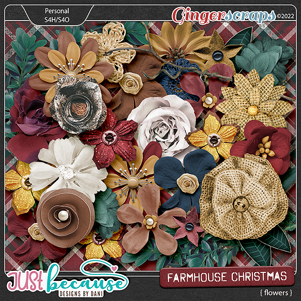 Farmhouse Christmas Flowers by JB Studio
