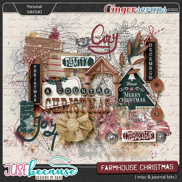 Farmhouse Christmas Misc & Journal Bits by JB Studio