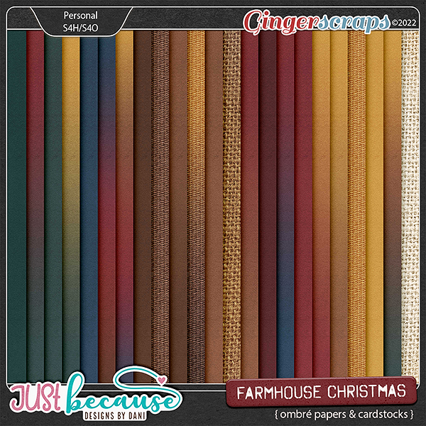 Farmhouse Christmas Ombré Papers & Cardstocks by JB Studio