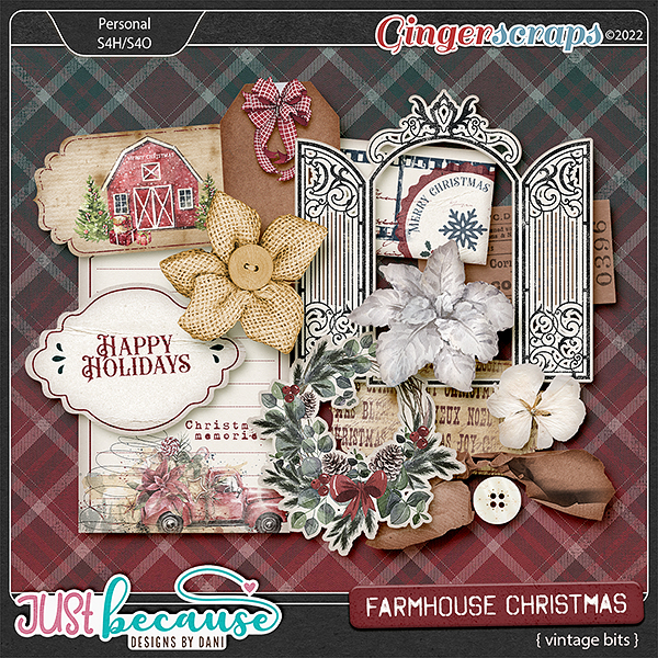 Farmhouse Christmas Vintage Bits by JB Studio