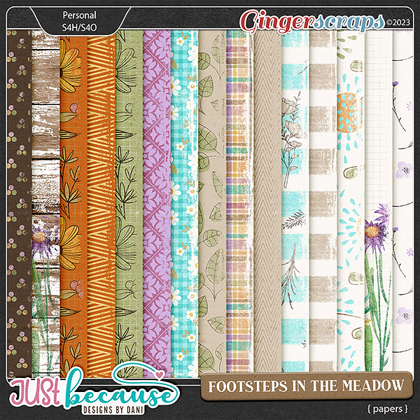Footsteps in the Meadow Papers by JB Studio