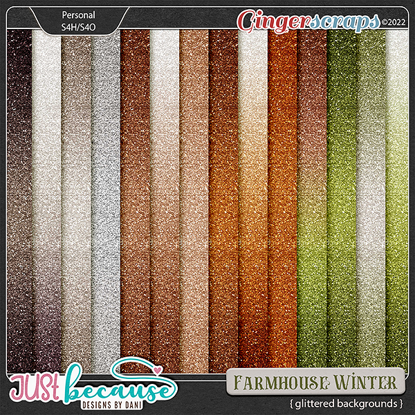 Farmhouse Winter Glittered Backgrounds by JB Studio