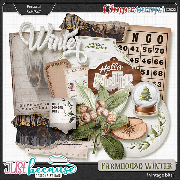 Farmhouse Winter Vintage Bits by JB Studio