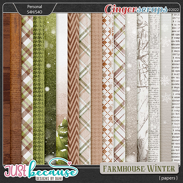 Farmhouse Winter Papers by JB Studio