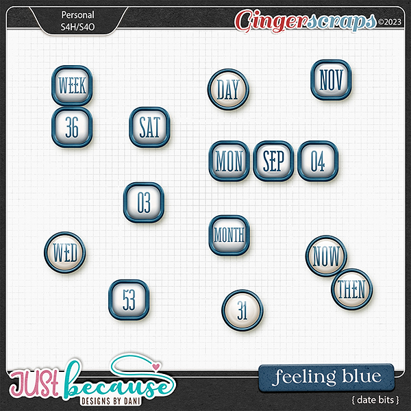 Feeling Blue Date Bits by JB Studio