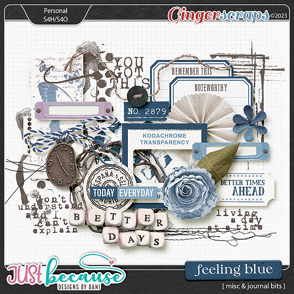 Feeling Blue Misc & Journal Bits by JB Studio