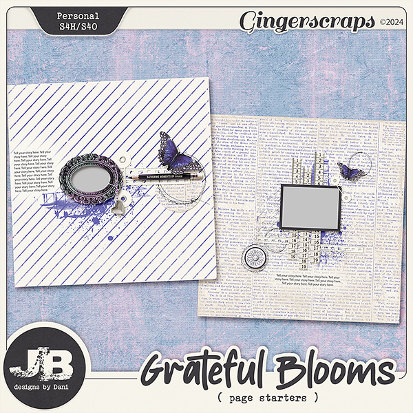 Grateful Blooms Page Starters by JB Studio