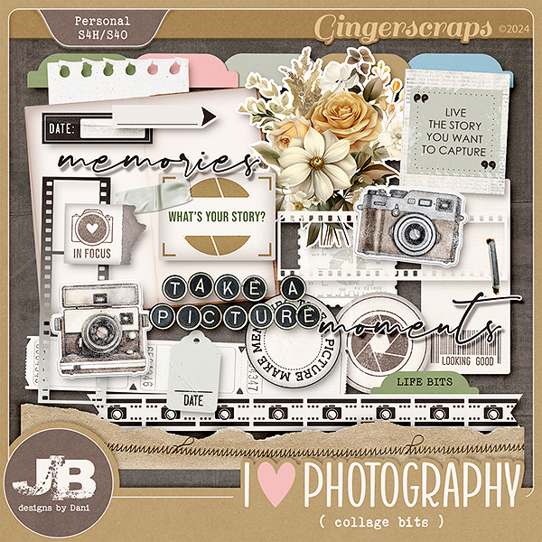 I Love Photography Collage Bits by JB Studio 
