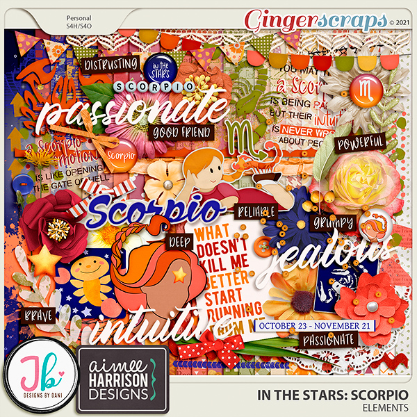 In The Stars: Scorpio Page Kit by JB Studio and Aimee Designs