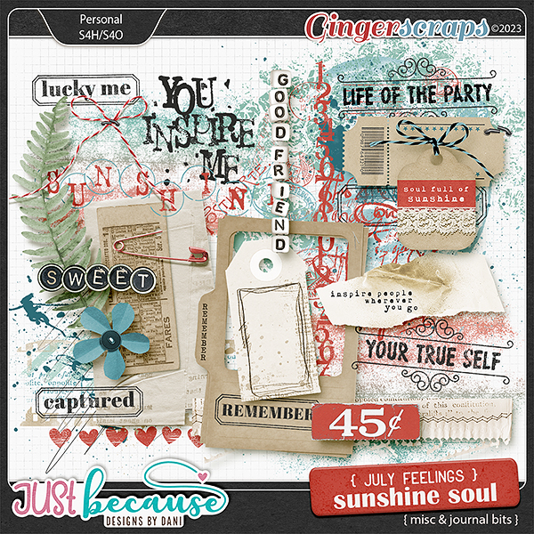 July Feelings: Sunshine Soul Misc & Journal Bits by JB Studio