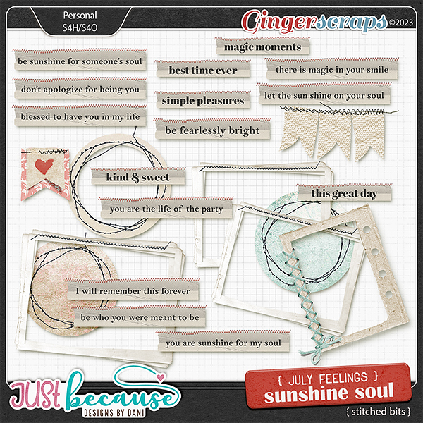July Feelings: Sunshine Soul Stitched Bits by JB Studio