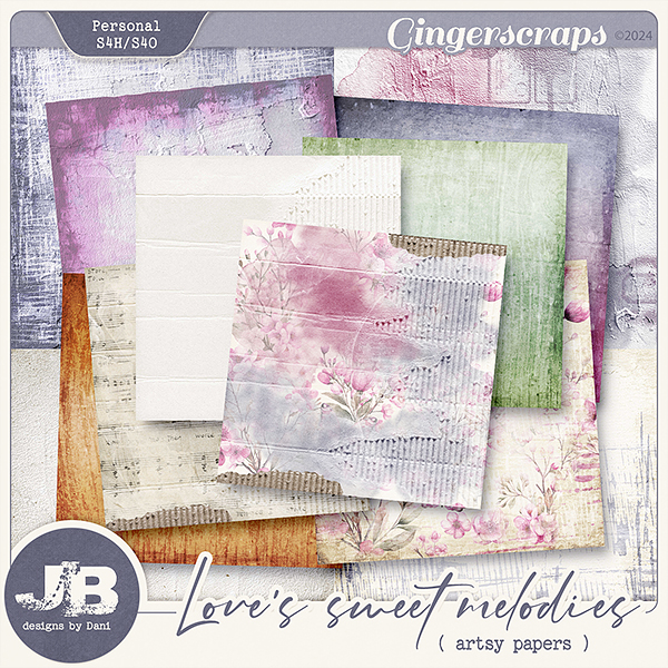 Love's Sweet Melodies Artsy Papers by JB Studio